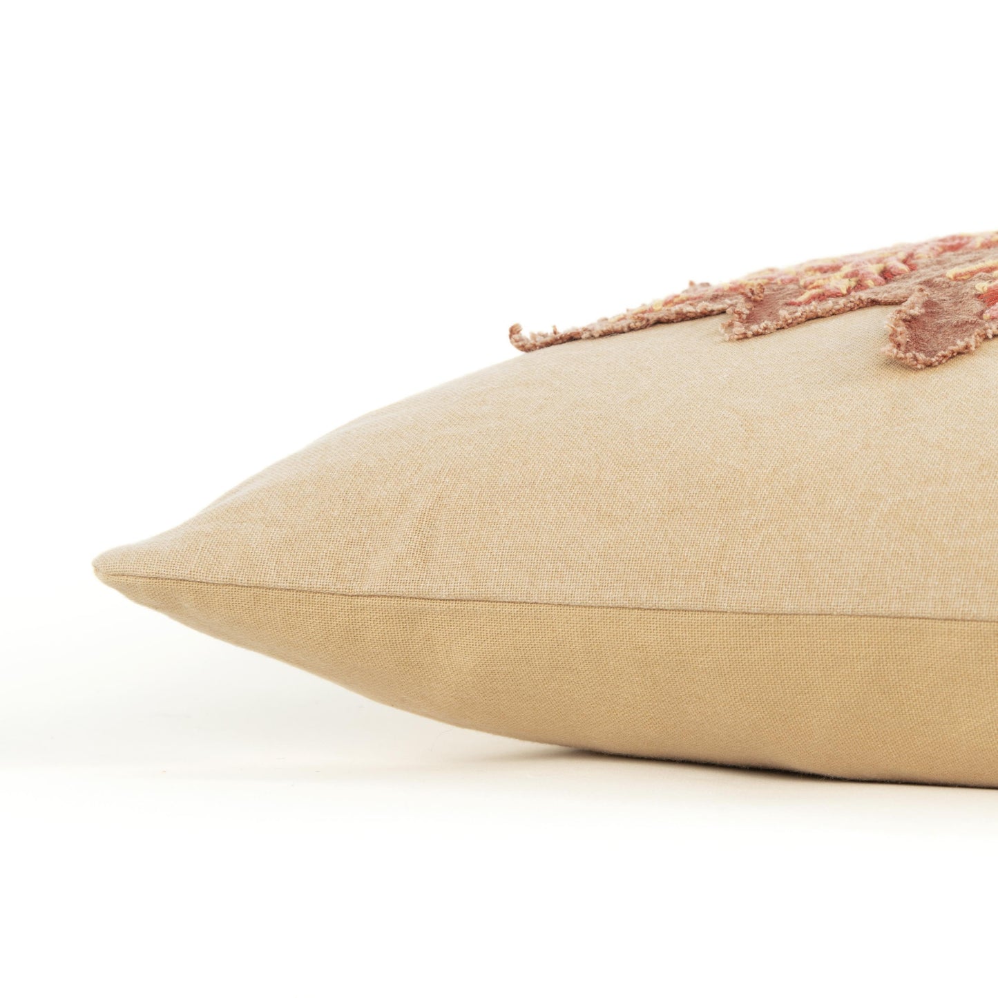 LOOMLAN Maple Leaf Beige Lumbar Decorative Pillow