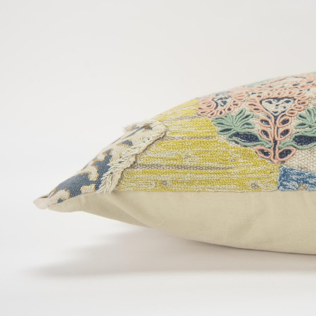 LOOMLAN Maxi Boho Green Lumbar Pillow With Insert