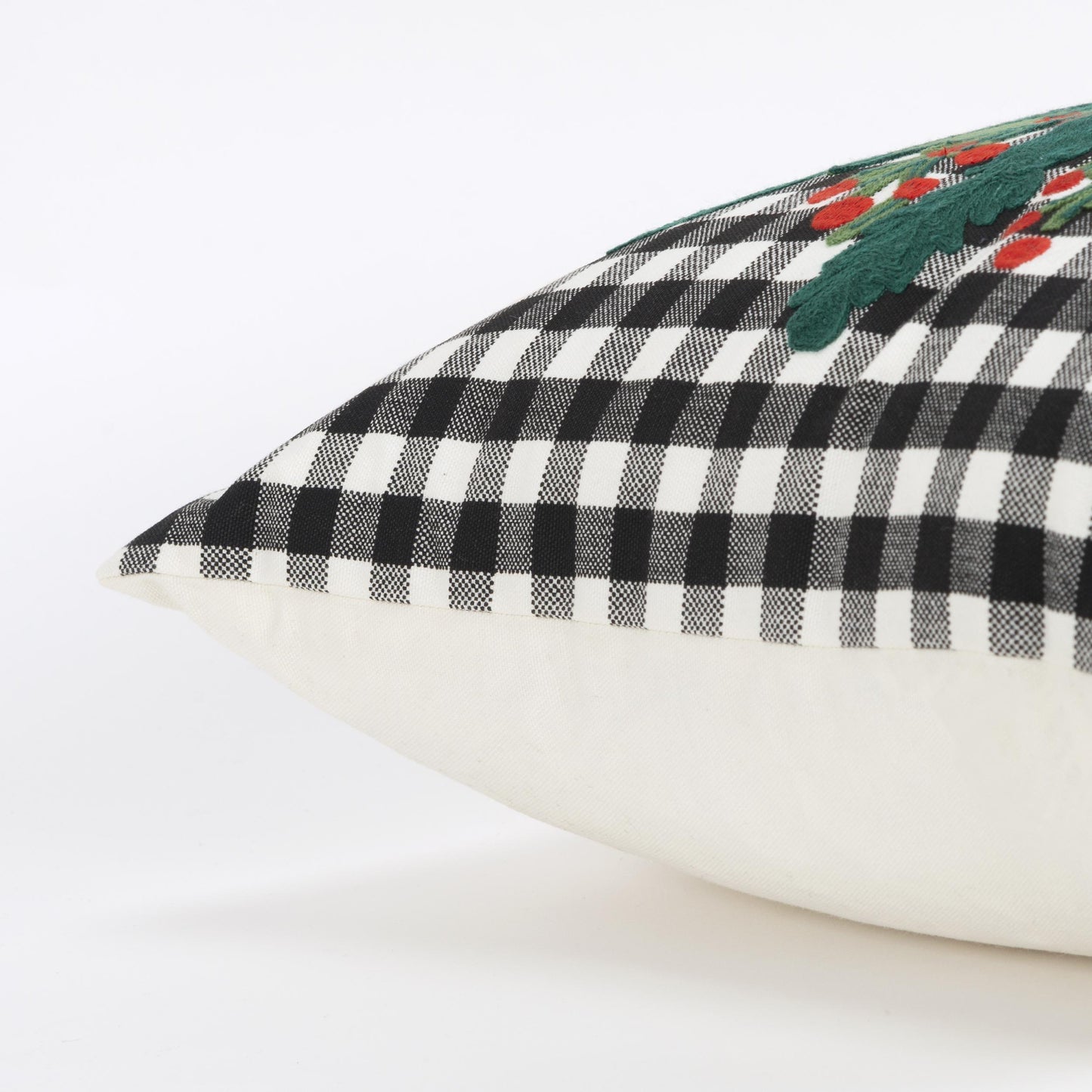 LOOMLAN Plaid Green Throw Pillow With Down Insert