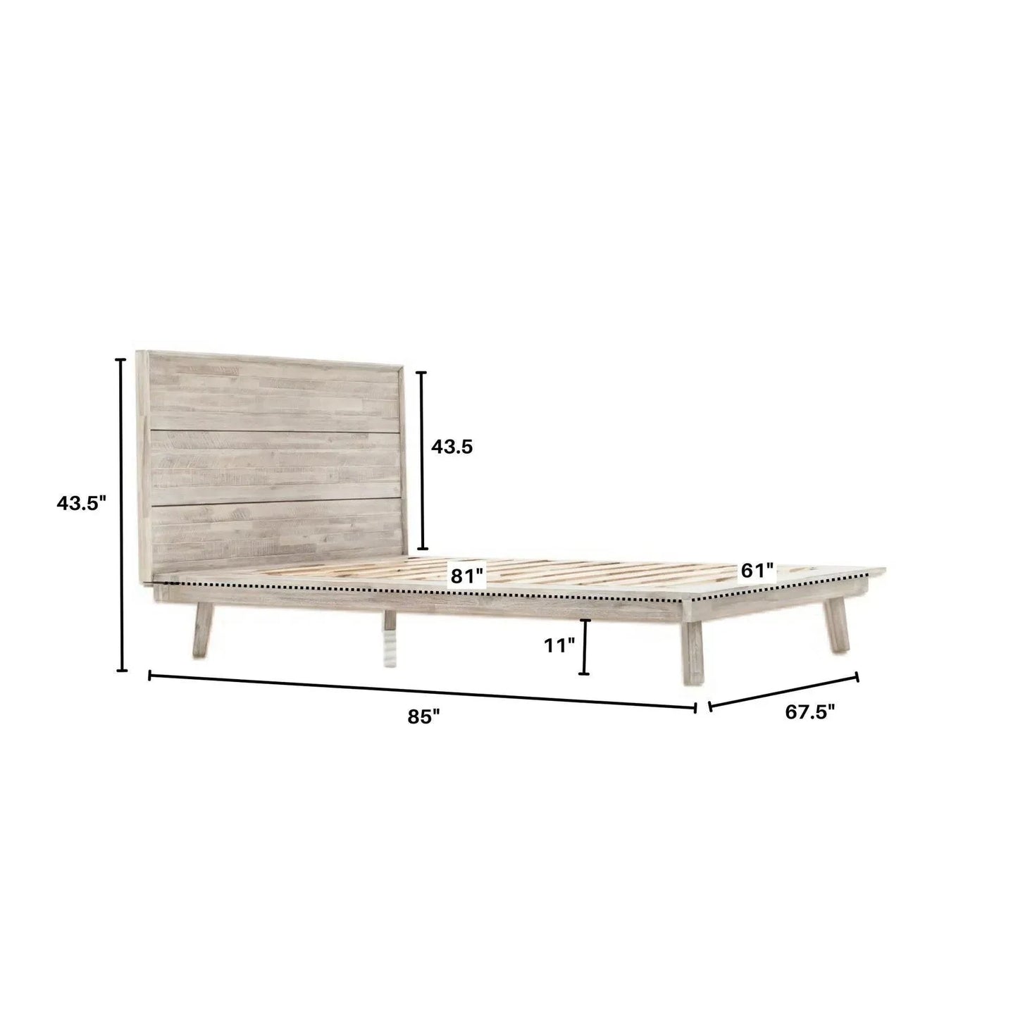 Gia Natural Wood Platform Bed Frame