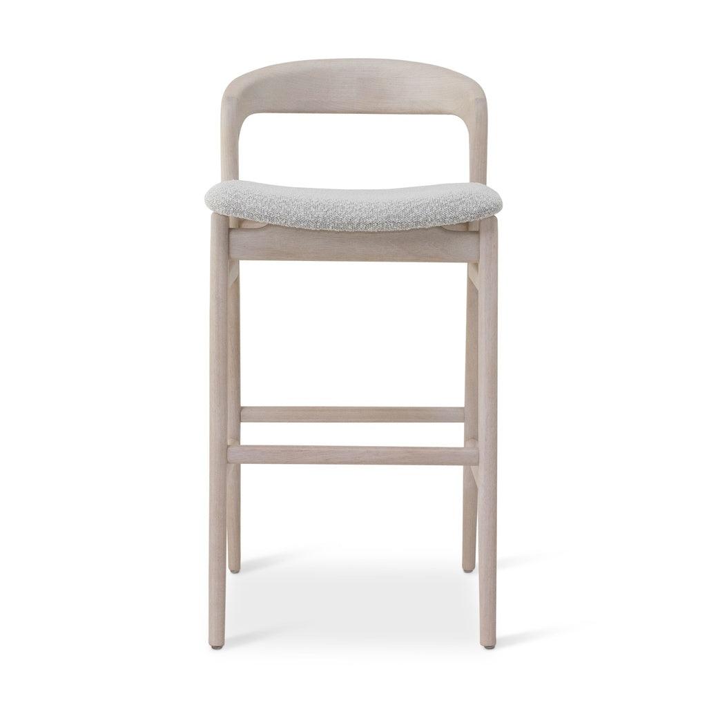 Urbia Velma White Boucle Fabric Barstool