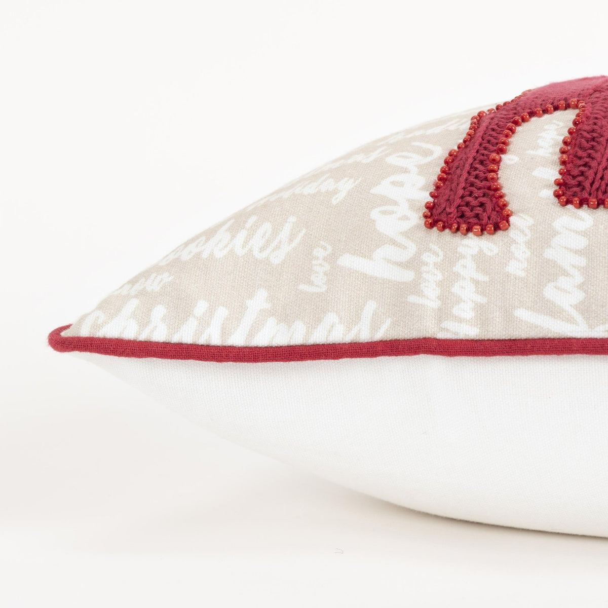 LOOMLAN White Christmas Deer Red Lumbar Pillow Insert