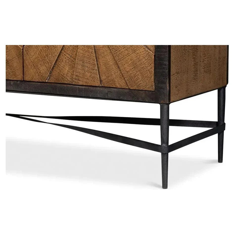 Sarreid Luke Wood and Metal Brown 3 Door Sideboard
