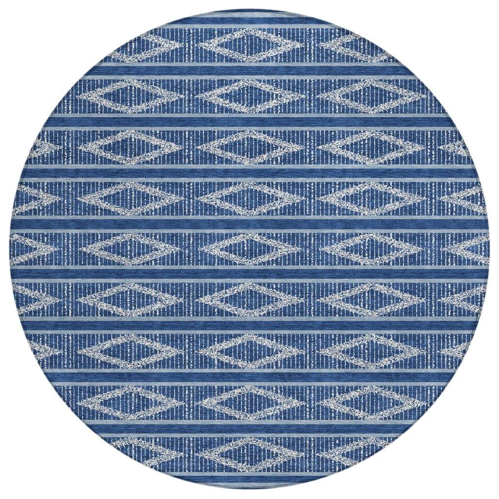 LOOMLAN Rugs Lume Blue Washable Indoor-Outdoor Rug