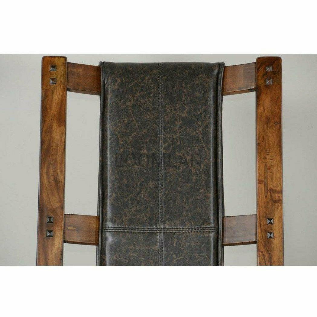 Matte Black Vegan Leather Upholstered Solid Wood Rocker Chair - Sideboards and Things Accents_Natural, Brand_Sunny Designs, Color_Black, Color_Brown, Features_Exposed Wood, Features_Rocking, Game Room, Legs Material_Wood, Product Type_Rocker Chair, Upholstery Type_Vegan Leather, Wood Species_Mahogany