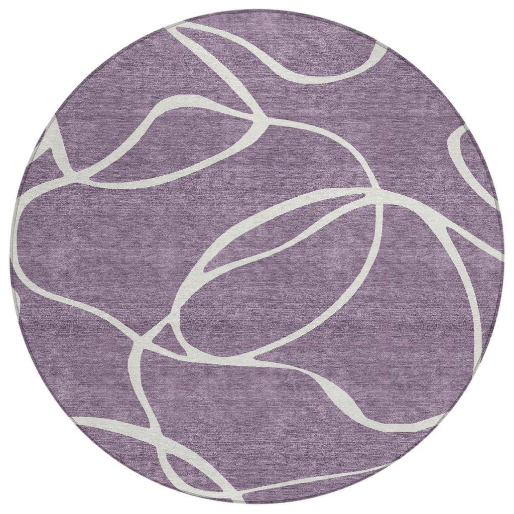 LOOMLAN Rugs Mirelle Purple Washable Indoor-Outdoor Rug