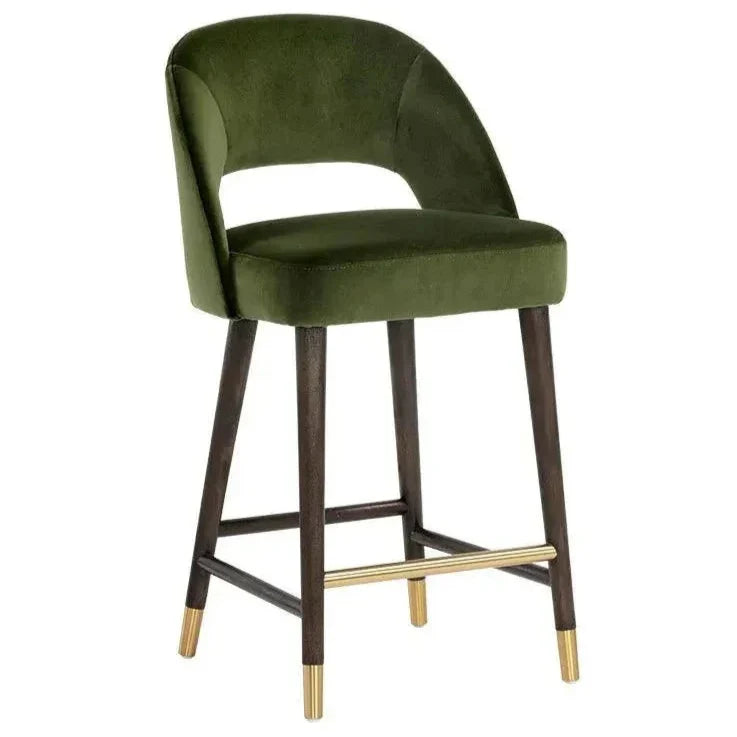 Monae Leather Chic Barrel Counter Stool