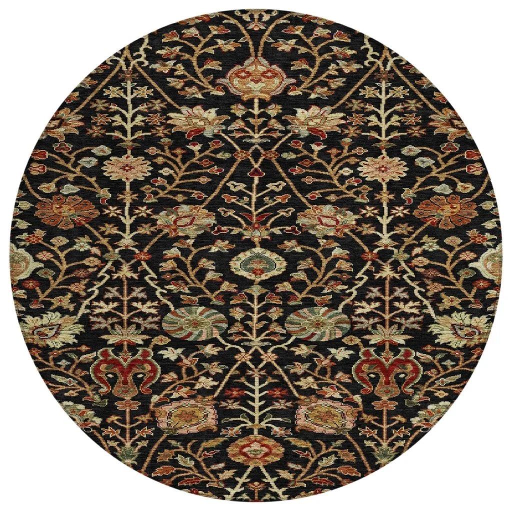 LOOMLAN Rugs Muse Black Washable Indoor-Outdoor Rug