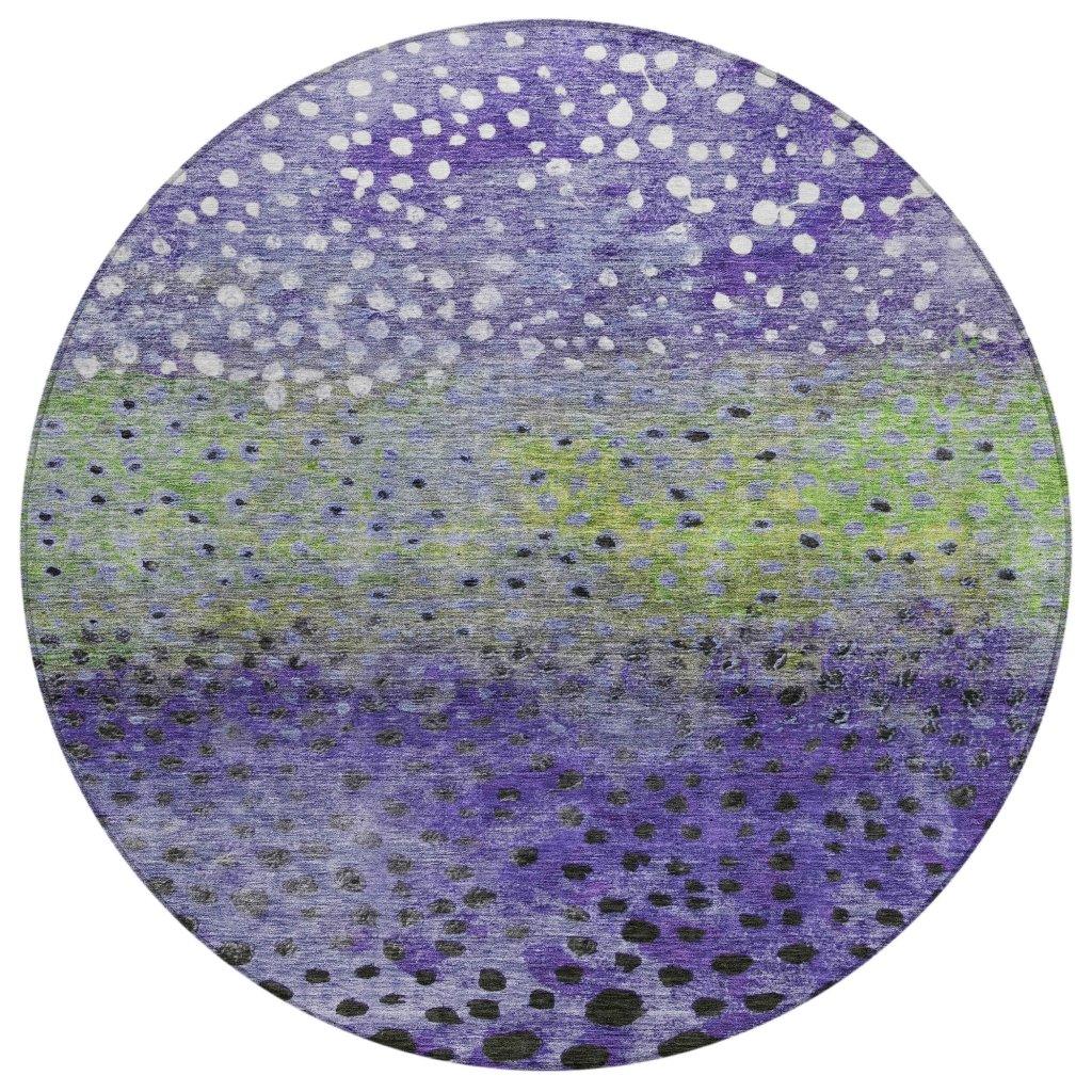 LOOMLAN Rugs Nuvane Purple Washable Indoor-Outdoor Rug