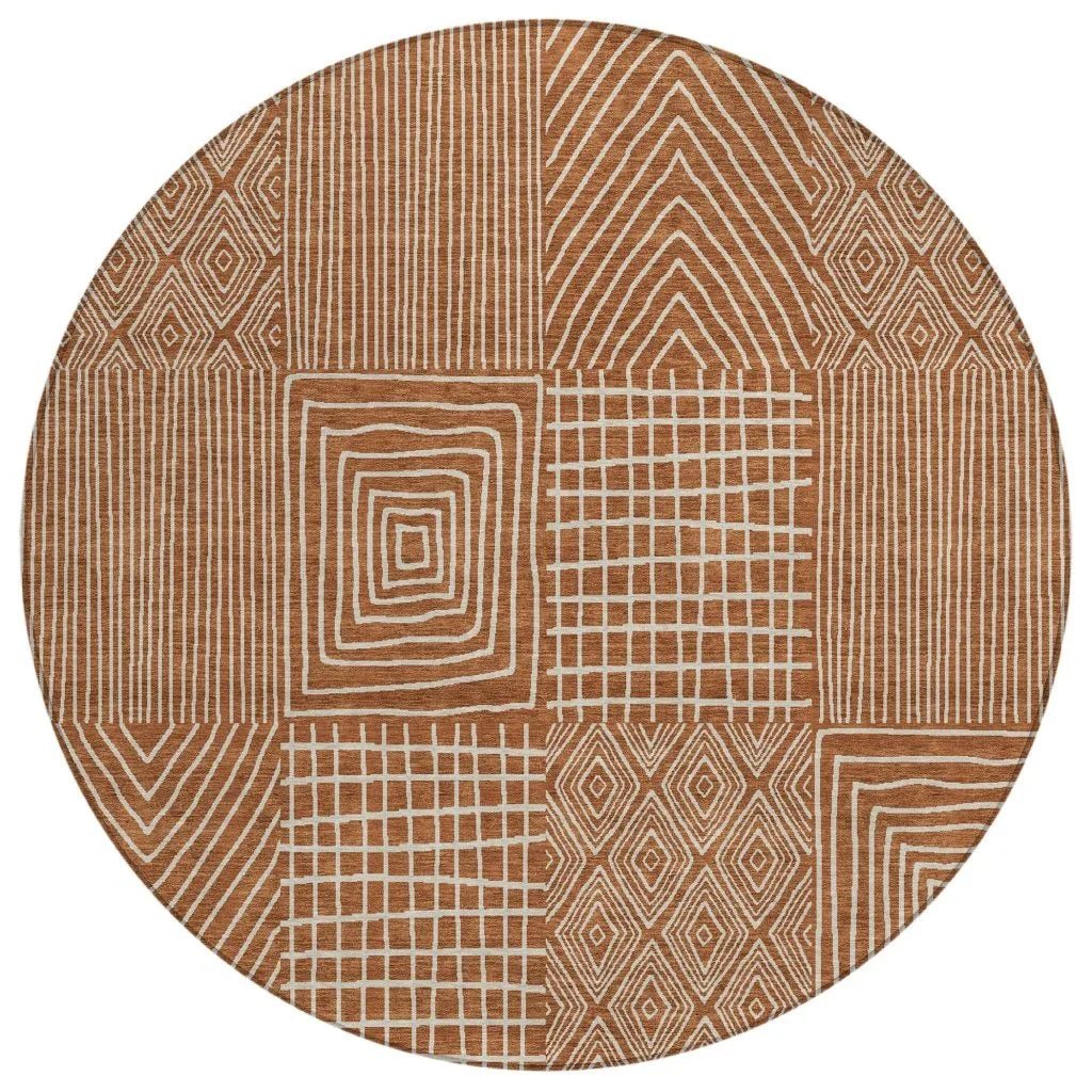 Owen Orange Washable Indoor-Outdoor Rug