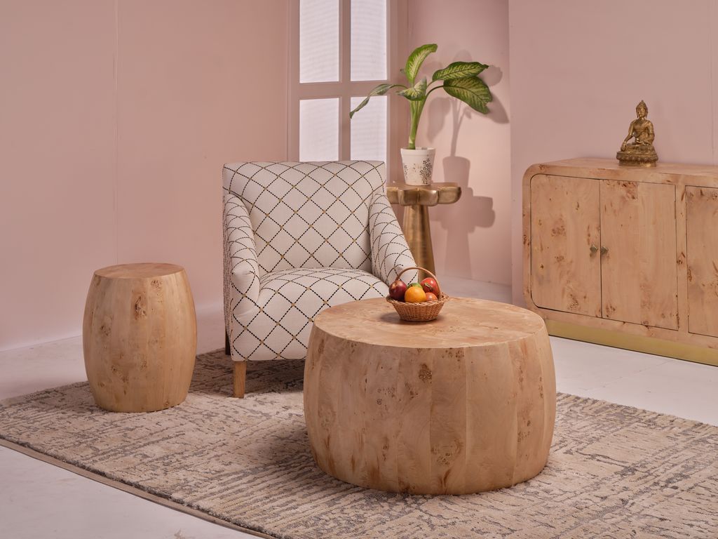Berdene Wooden Round Side Table