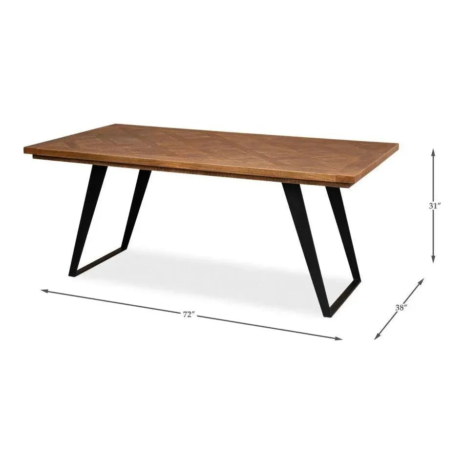 Paige Parquet Top Dining Table - LOOMLAN - Sarreid - Dining Tables
