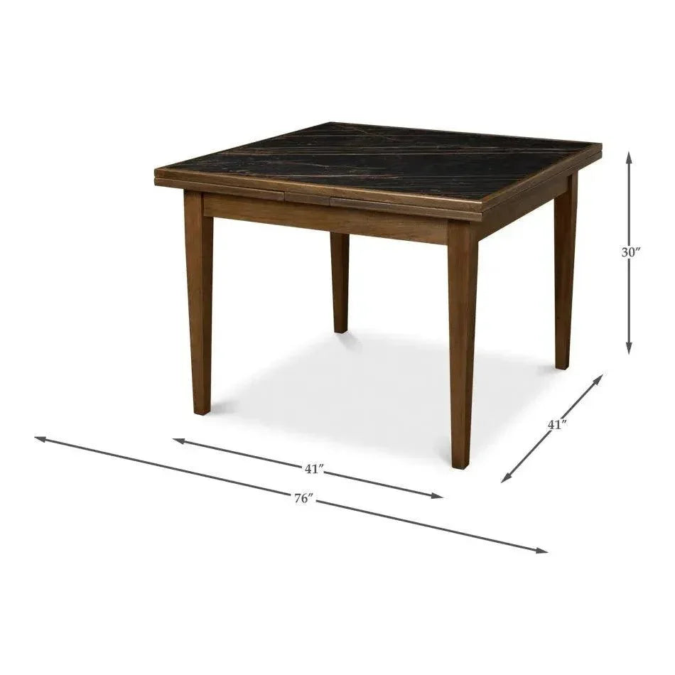 Paolino Square Extendable Dining Table Dark Wash - LOOMLAN - Sarreid - Side Tables