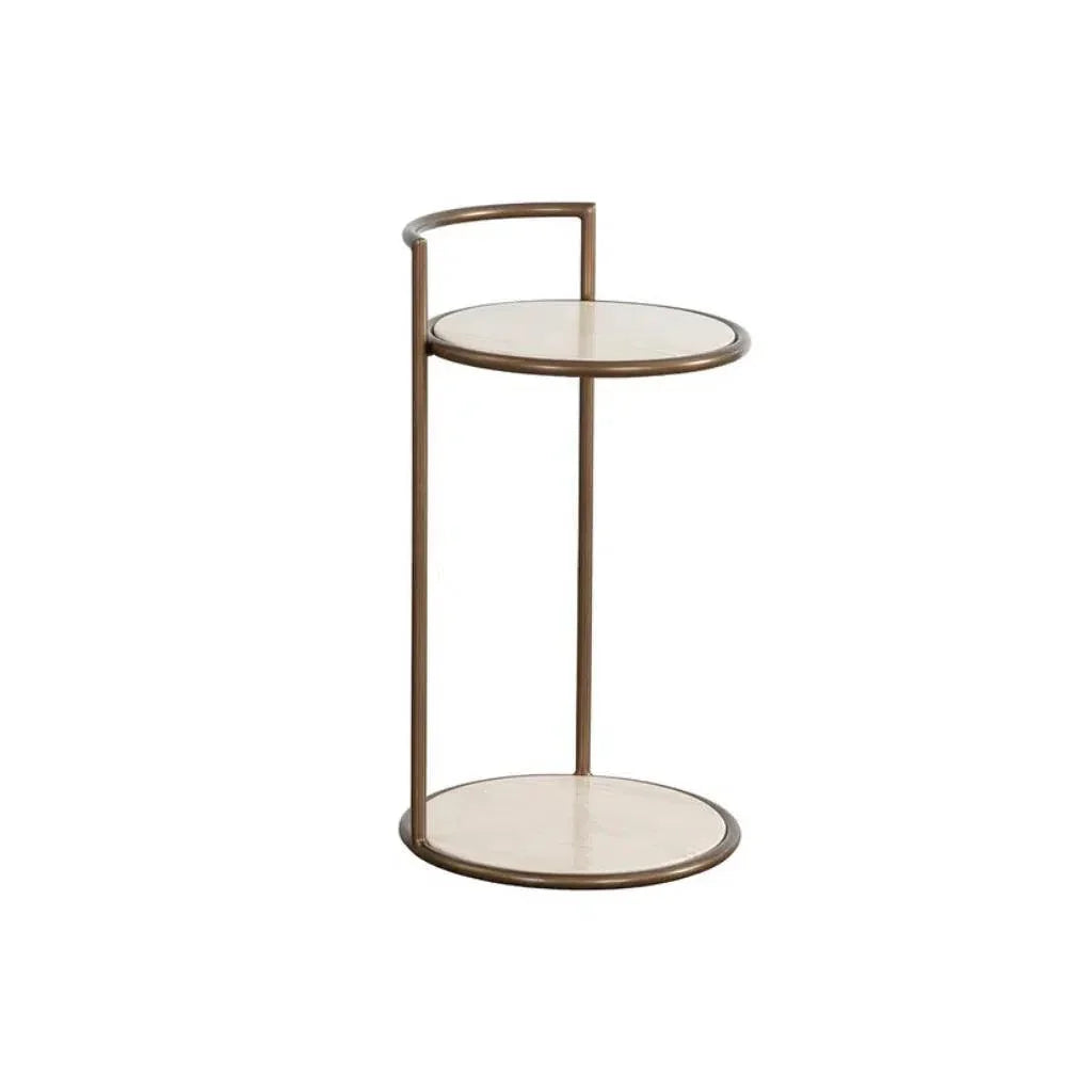 SUNPAN Parga Steel d Concrete Outdoor Round End Table