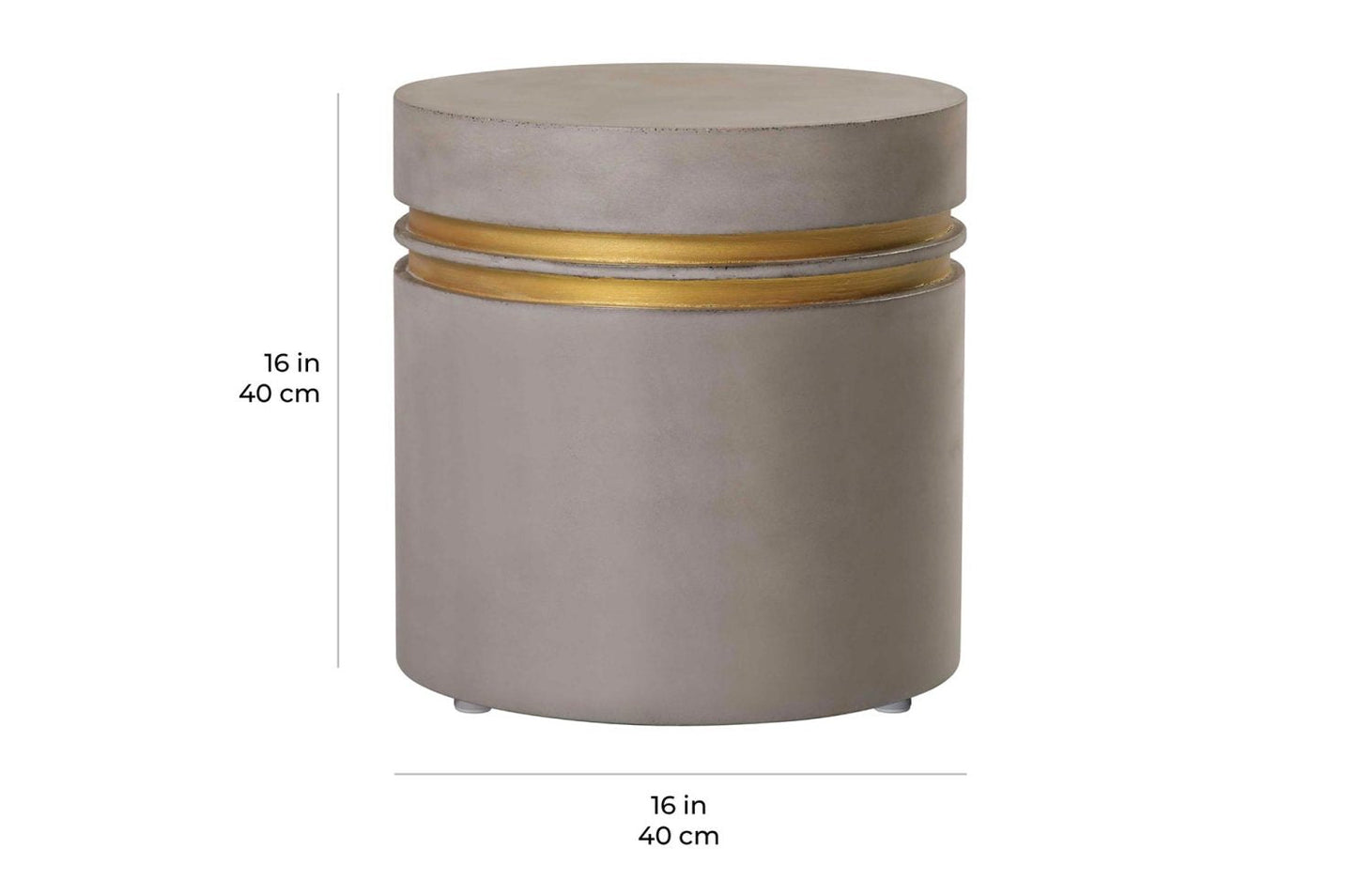 Santori Double Ring Short - White Outdoor End table