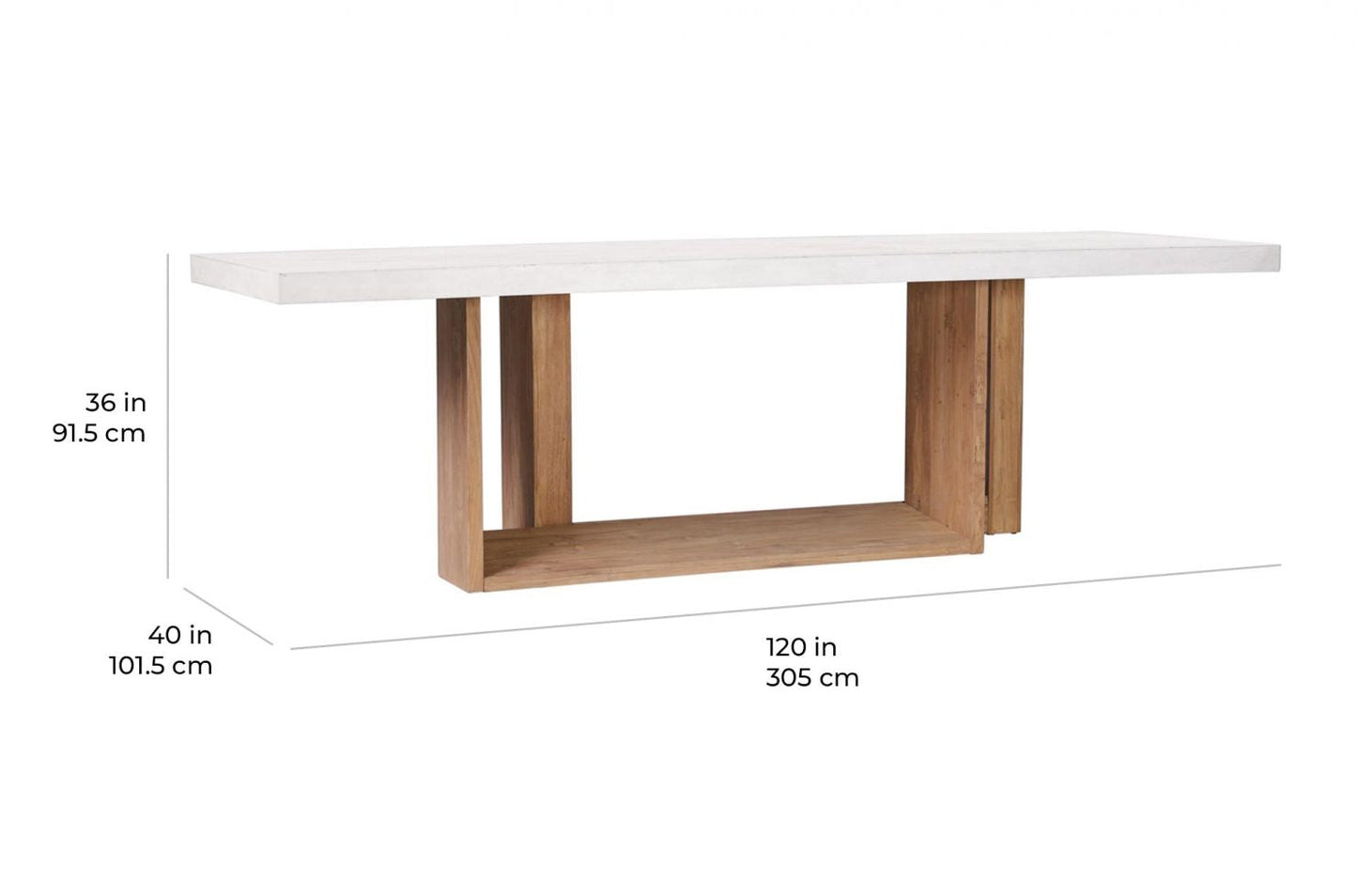 Seasonal Living Lucca Outdoor Concrete Counter Table - Slate Gray