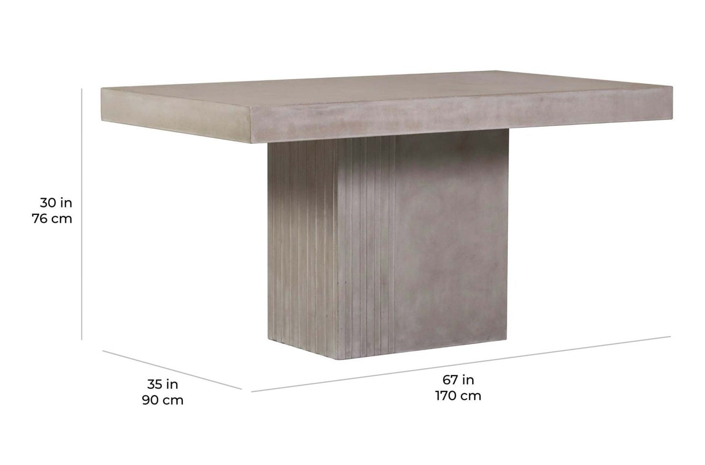 Tama Rectangle White Outdoor Dining Table