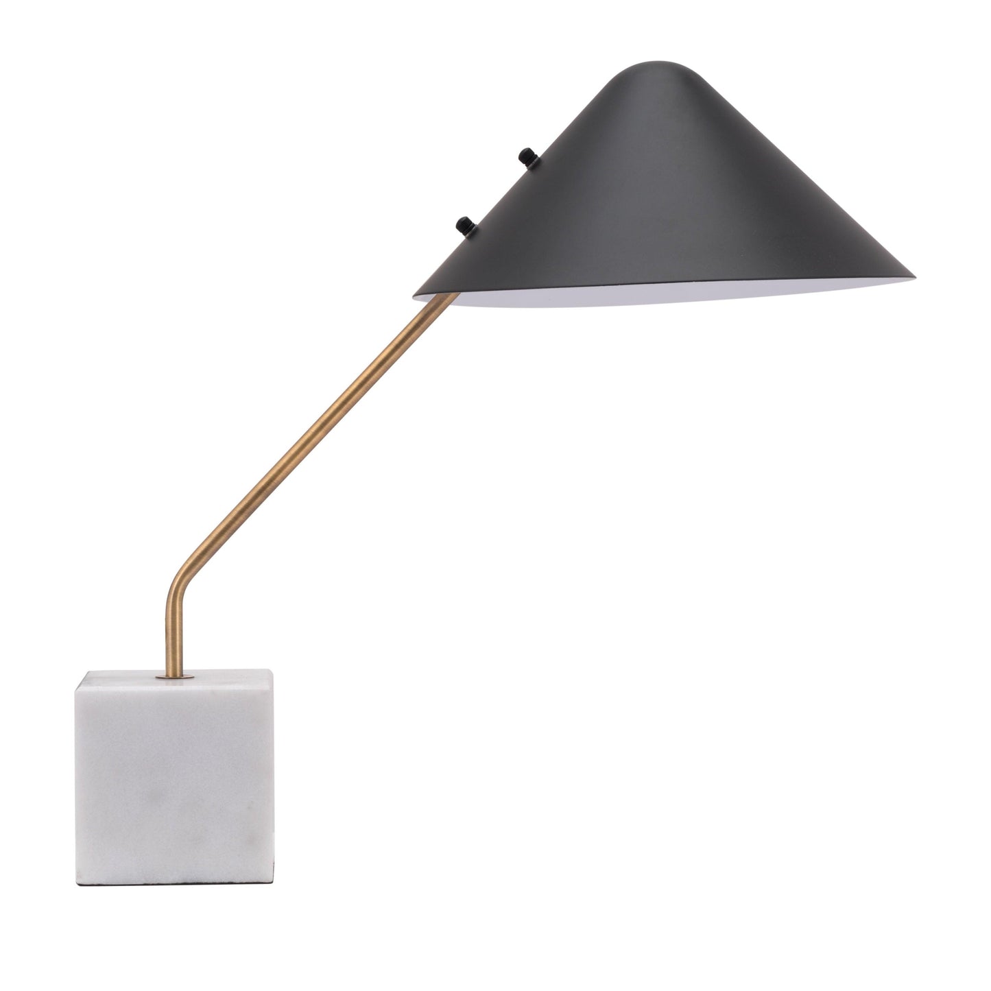 Pike Table Lamp Black & White - Sideboards and Things Brand_Zuo Modern, Color_Black, Depth_10-20, Finish_Hand Painted, Finish_Polished, Height_20-30, Materials_Metal, Materials_Stone, Metal Type_Steel, Product Type_Table Lamp, Stone Type_Marble, Width_20-30