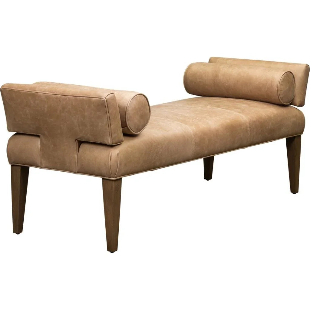 Pimlico Leather And Bolster Pillows Bedroom Bench