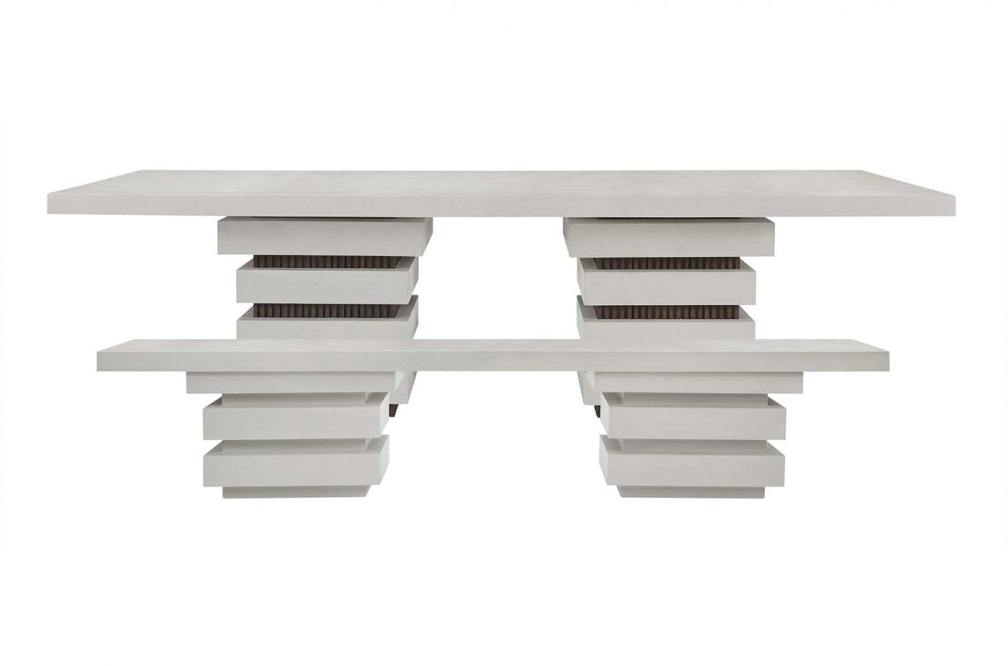 Meditation Rectangle White Outdoor Dining Table