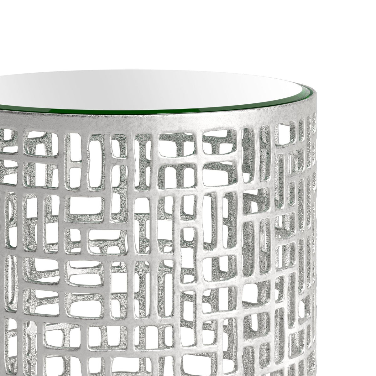 Zuo Modern Reden Glass & Aluminum Round Side Table Set (2-Piece)