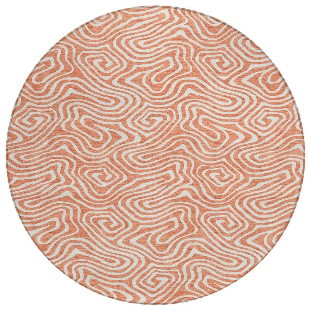 LOOMLAN Rugs Raya Orange Washable Indoor-Outdoor Rug
