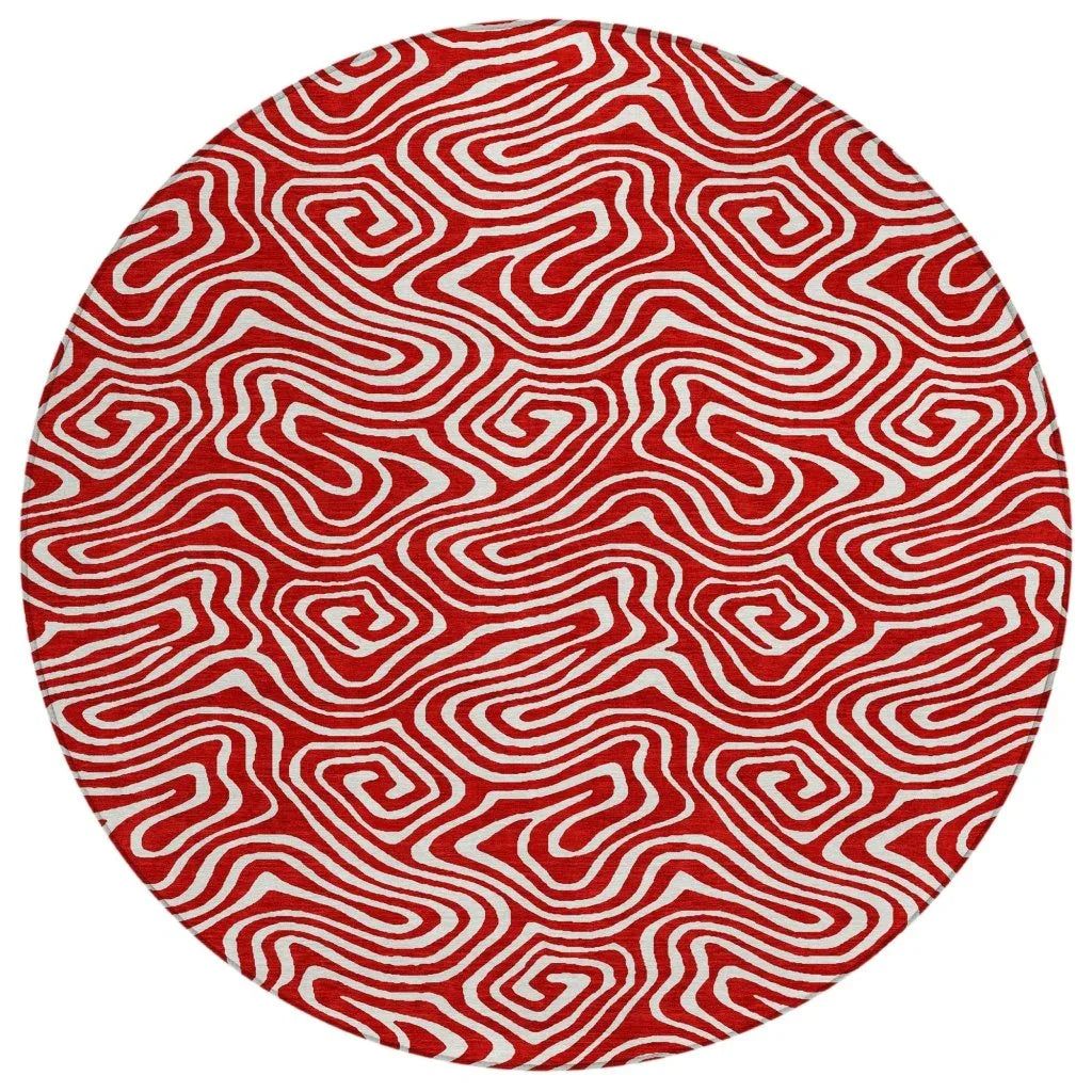 LOOMLAN Rugs Raya Red Washable Indoor-Outdoor Rug