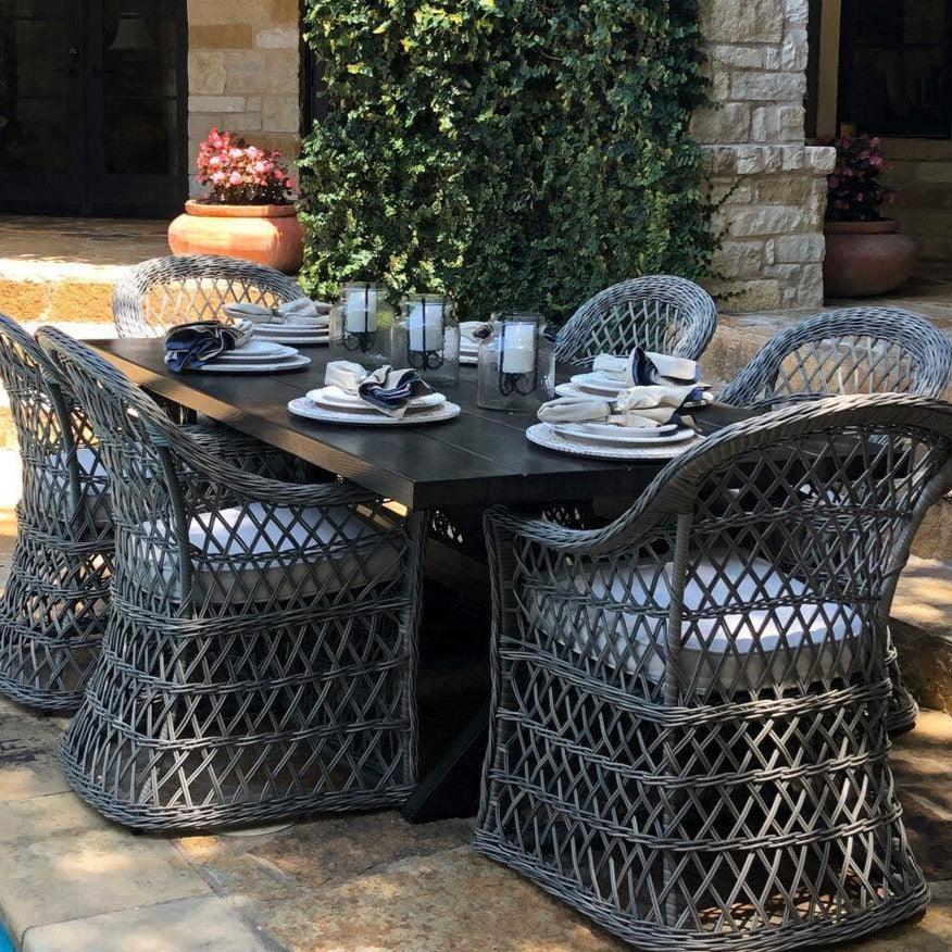 Wicker Exterior Dining Set Savannah 9-piece Outdoor Wicker Dining