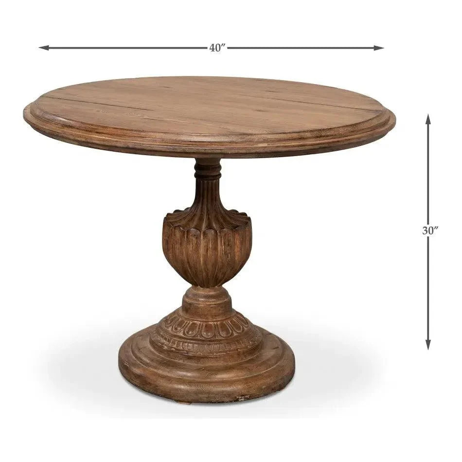 Sarreid Renaissance Pedestal Round Dining Table Seats 4