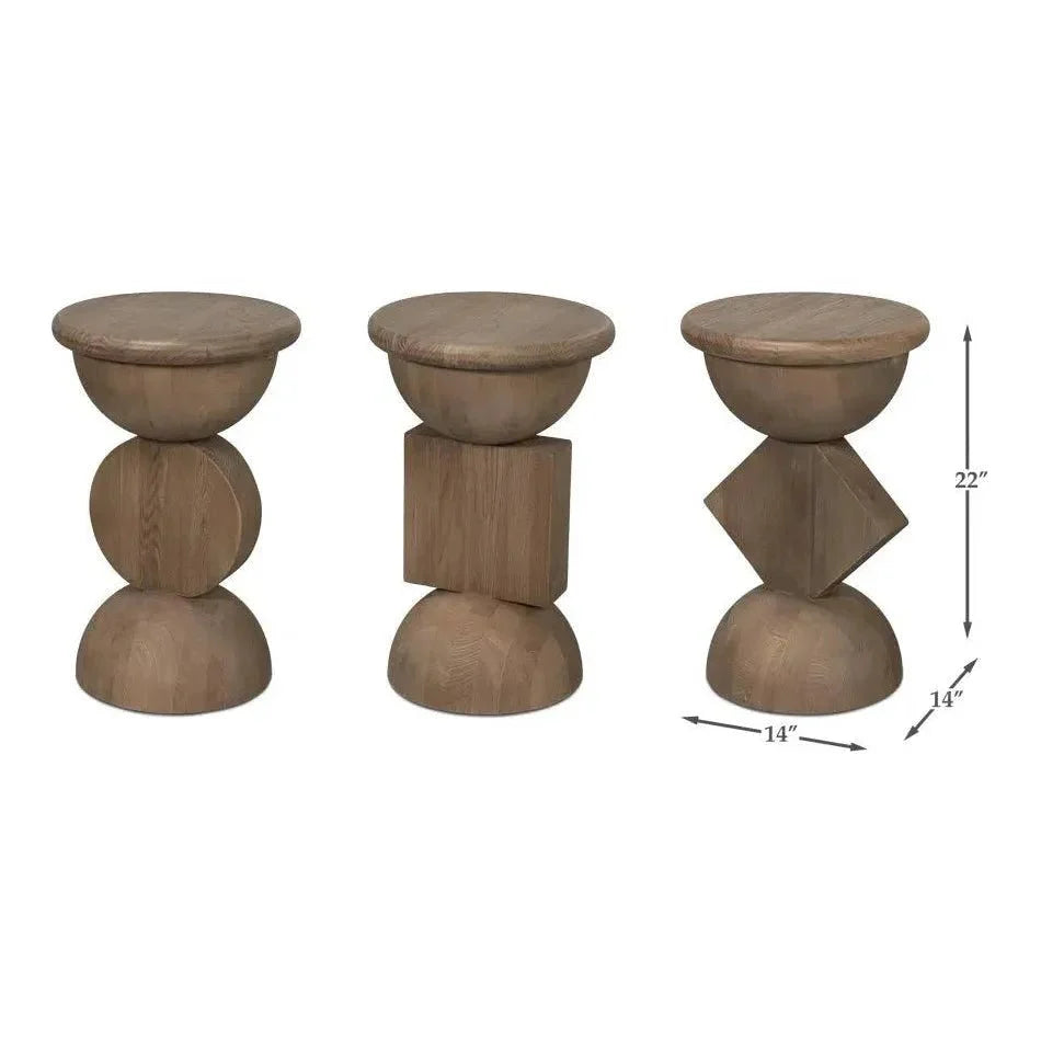 Romeo Natural Wooden Side Tables (Set Of 3) - LOOMLAN - Sarreid - Side Tables
