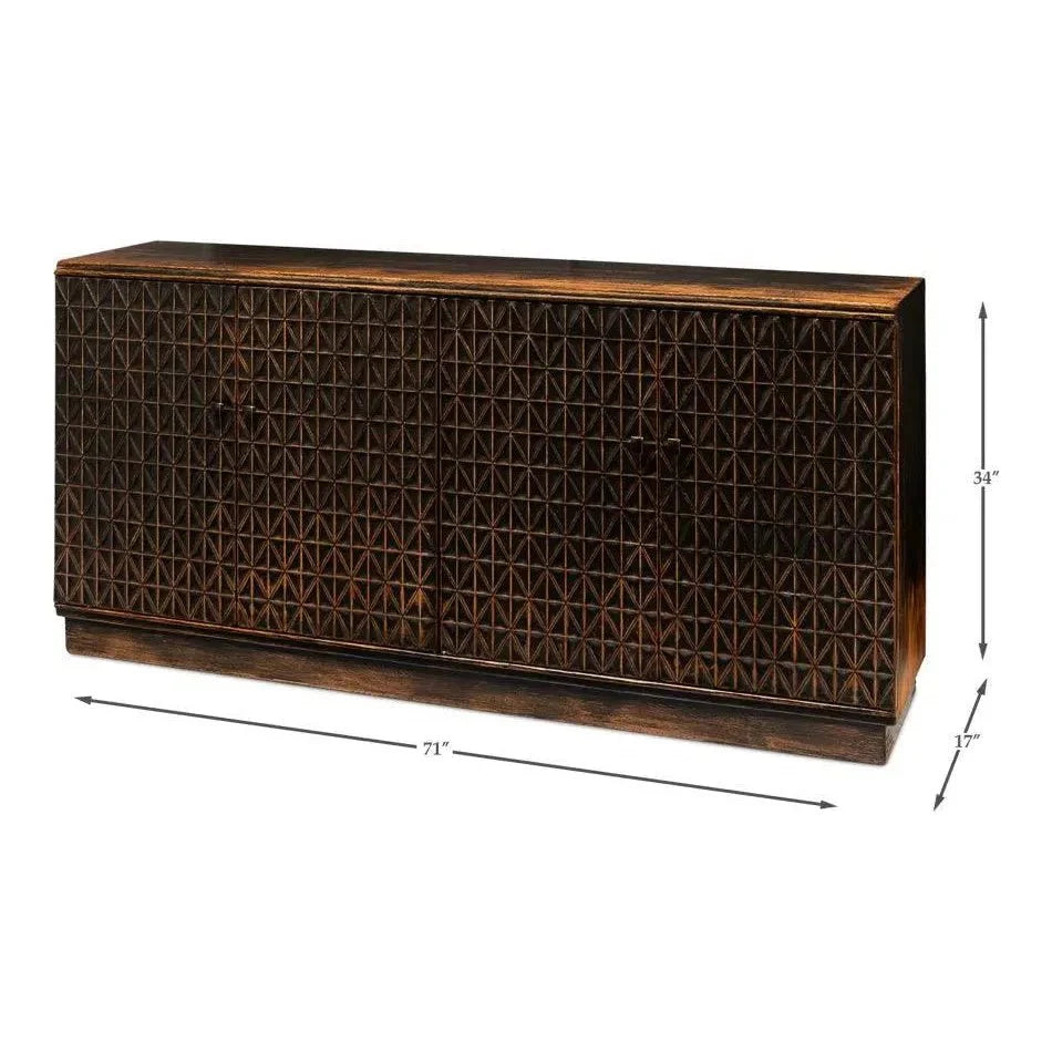 Scrubboard Front Sideboard Ebony - LOOMLAN - Sarreid - Sideboards