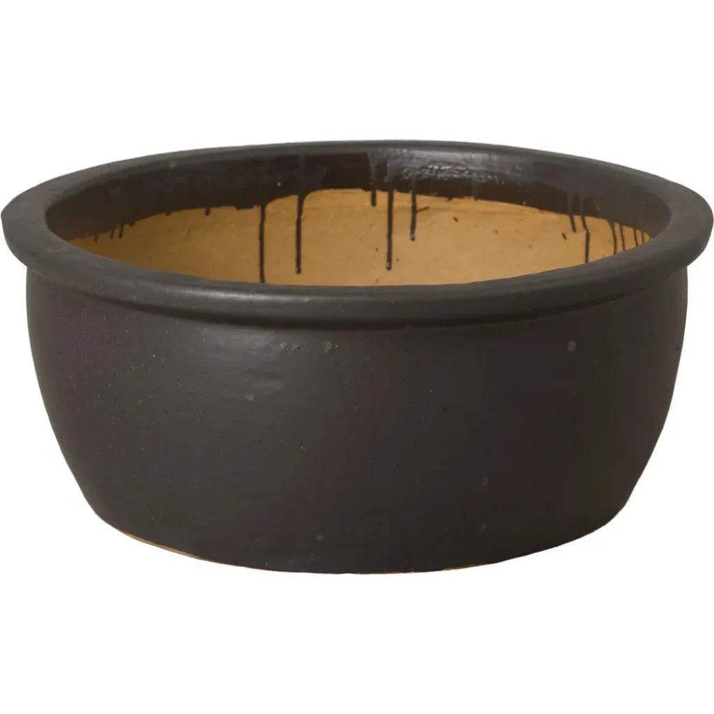Shallow Round Ceramic Lip Planter