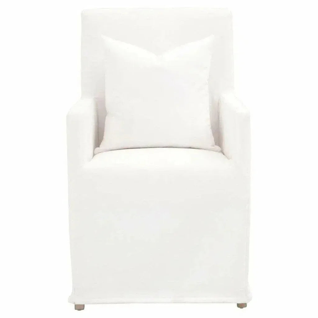 Shelter Slipcover Arm Chair LiveSmart White Birch Wood - LOOMLAN - Essentials For Living - Dining Chairs