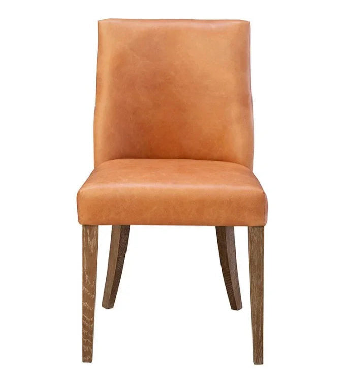 Sierra Honey Toned Leather Side Chair - LOOMLAN - Furniture Classics - Accent Chairs