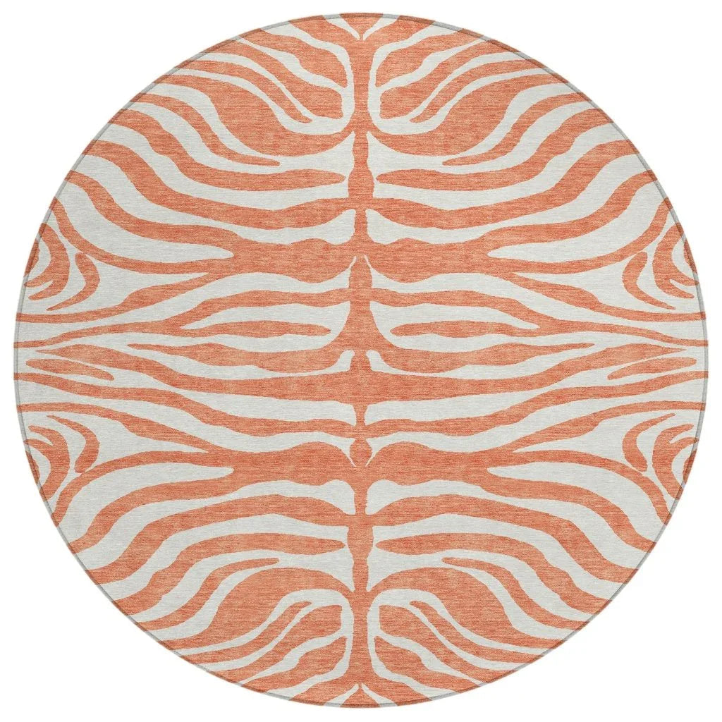 Solstice Coral Washable Indoor-Outdoor Rug