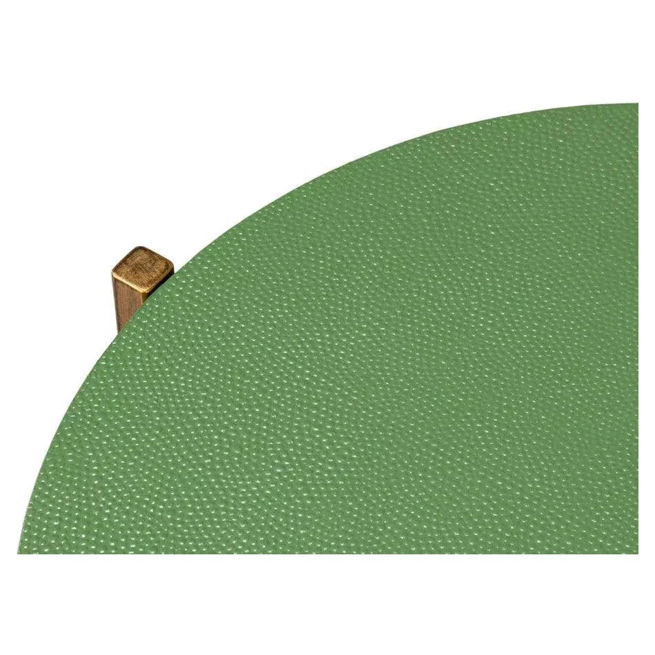 Sarreid Spence Mdf and Iron Green Round Side Table