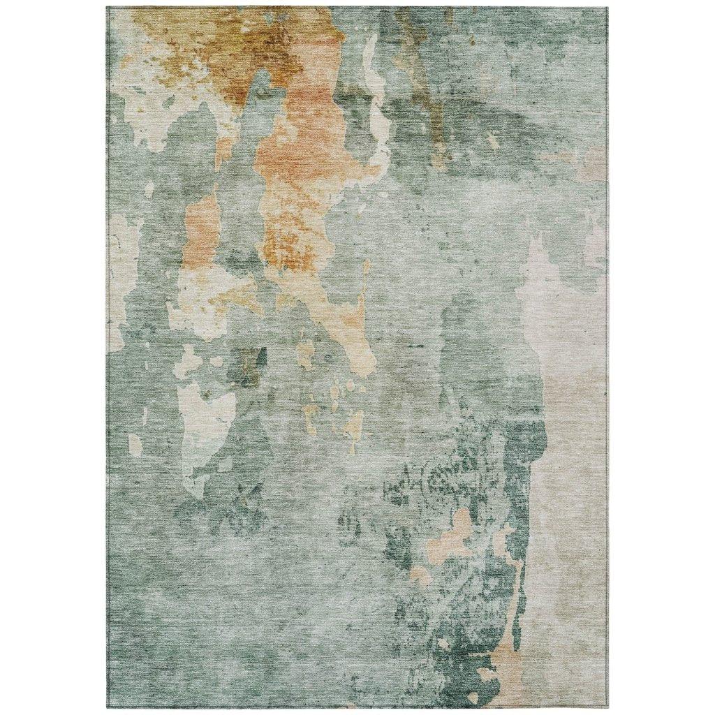 LOOMLAN Rugs Stanley Blue Washable Indoor-Outdoor Rug