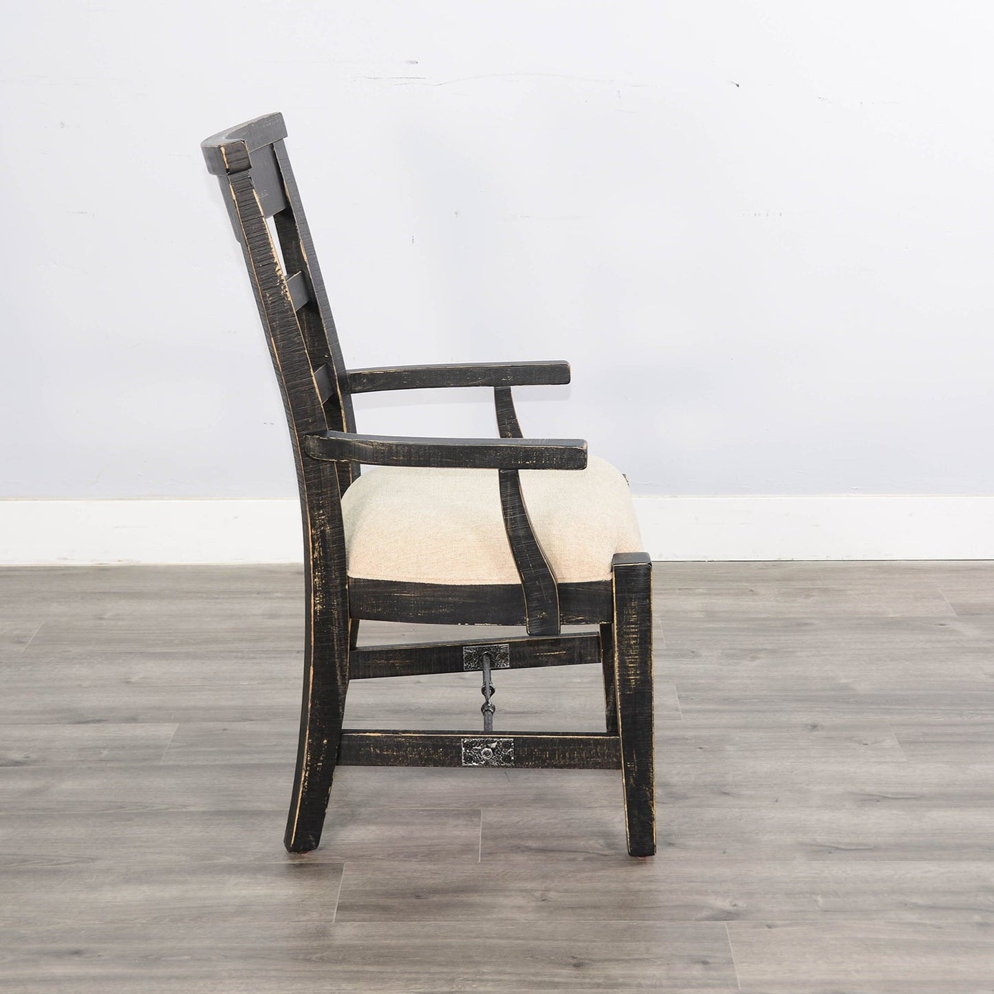 Sunny D Marina Fabric Dining Arm Chair 2PC