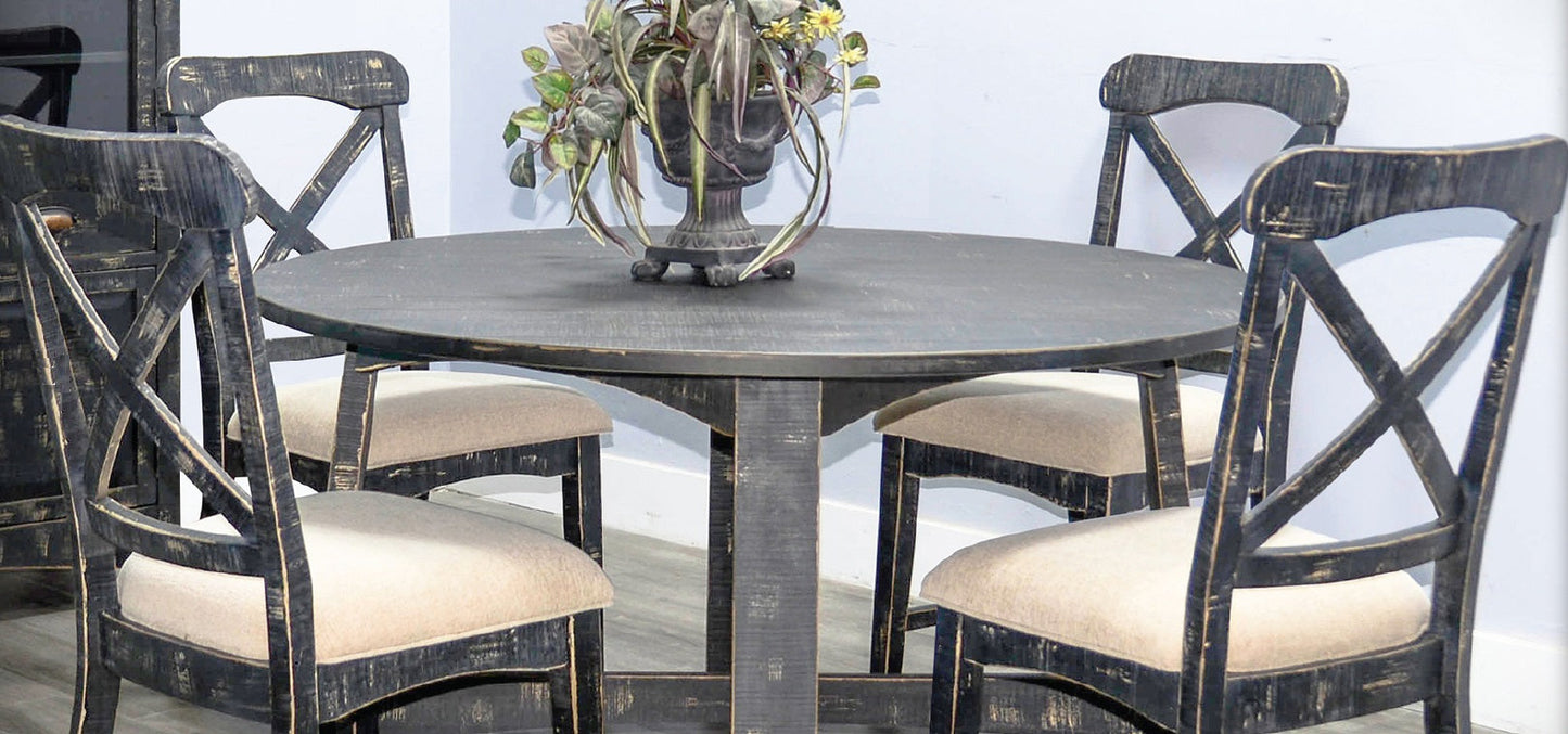 Sunny D Marina Fabric X Back Dining Chair 2PC