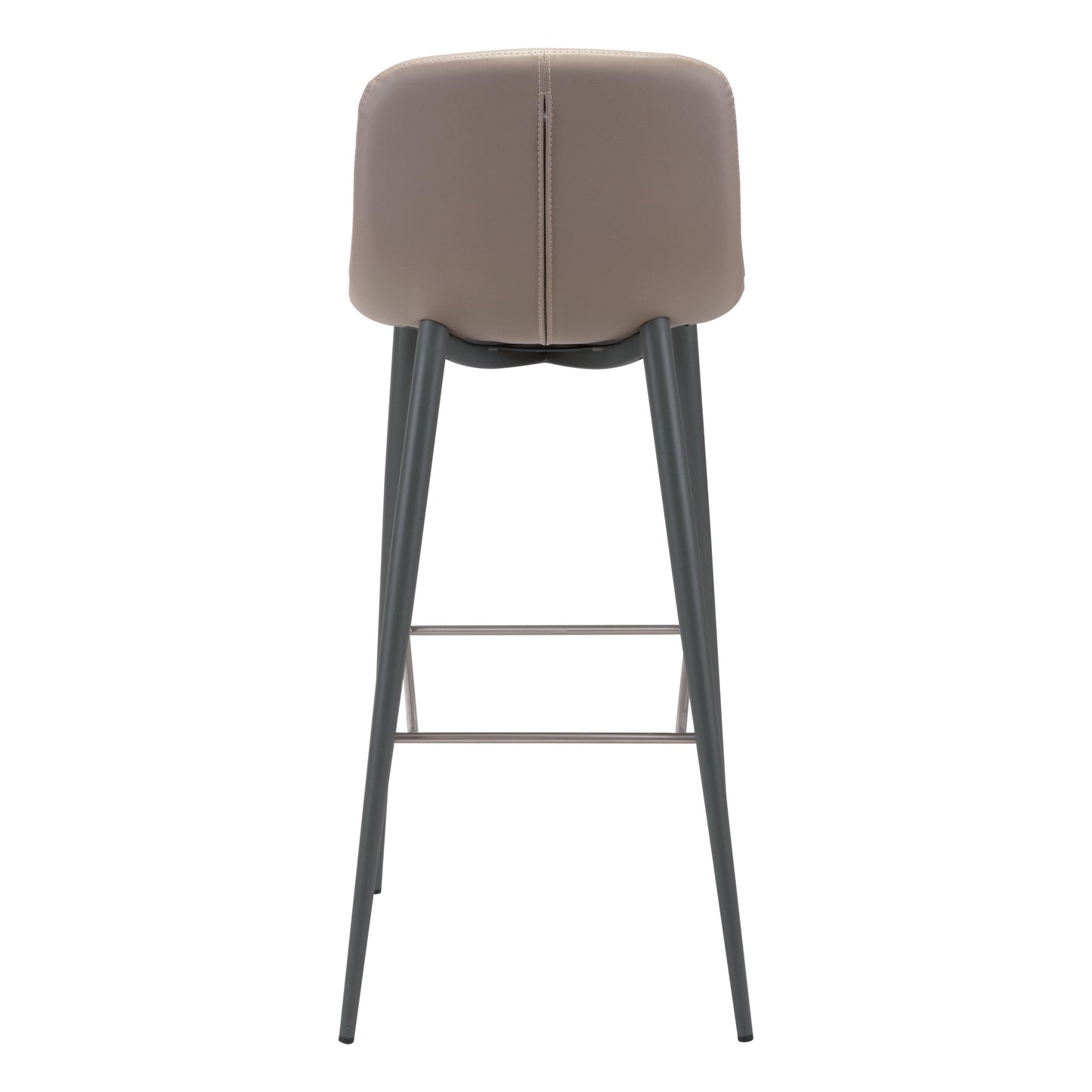 Tangiers Bar Chair (Set of 2) Taupe - Sideboards and Things Accents_Black, Back Type_With Back, Brand_Zuo Modern, Color_Black, Color_Taupe, Depth_20-30, Finish_Powder Coated, Height_40-50, Materials_Metal, Materials_Upholstery, Metal Type_Steel, Number of Pieces_2PC Set, Product Type_Bar Height, Upholstery Type_Leather, Upholstery Type_Vegan Leather, Width_10-20