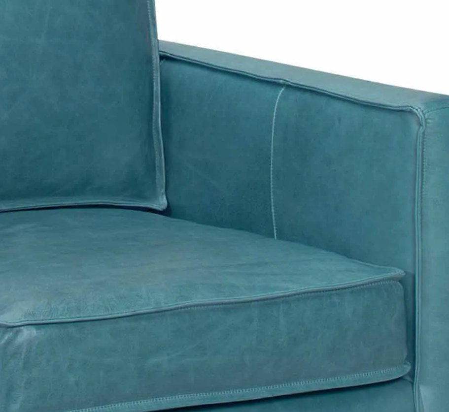 Uptown Sebastian Leather Club Chair Removable Cushions