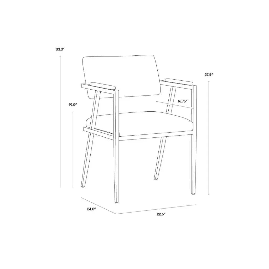 SUNPAN Ventouz Leather Transitional Dining Armchair
