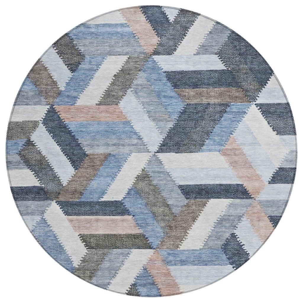 Viella Blue Washable Indoor-Outdoor Rug