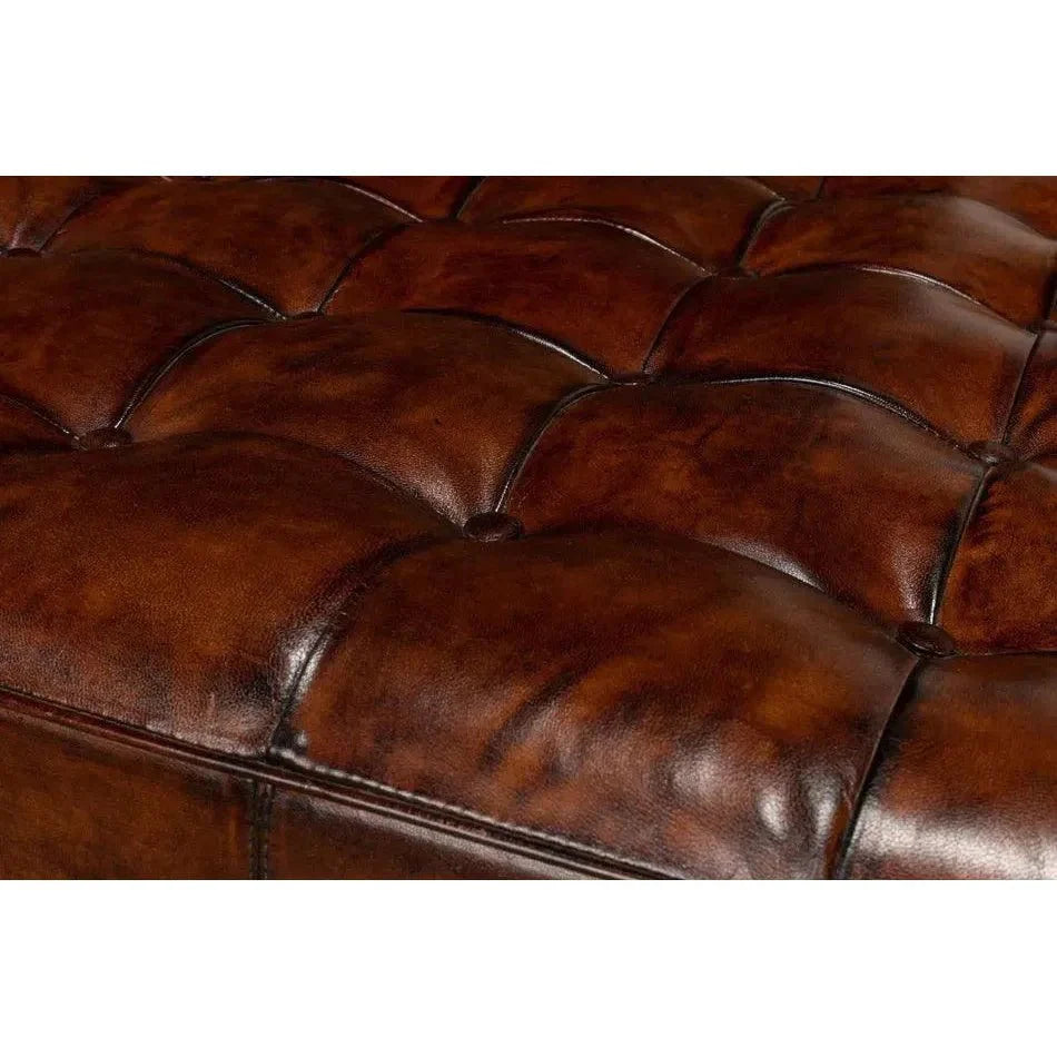 Vintage Tufted Ottoman - LOOMLAN - Sarreid - Ottomans