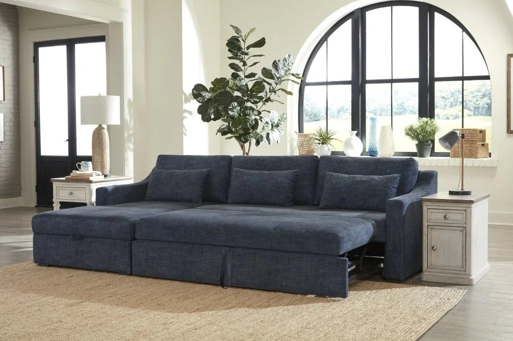 Wave Performance Fabric Sectional Sleeper (Set of 2)