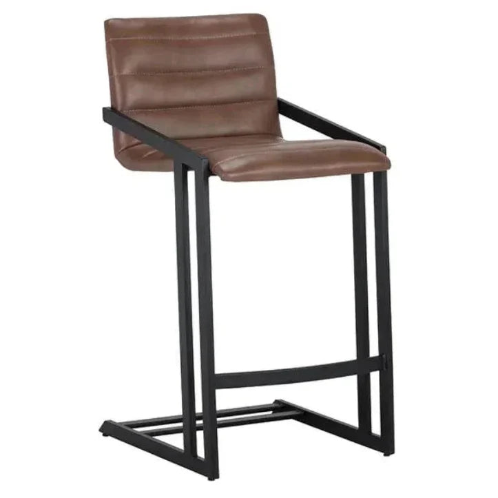 Webber Industrial Chic Leather Counter Stool