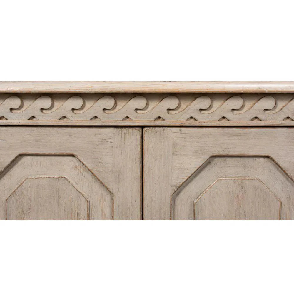 Wrenn Credenza Stone Grey Cabinet for Living Room - LOOMLAN - Sarreid - Sideboards