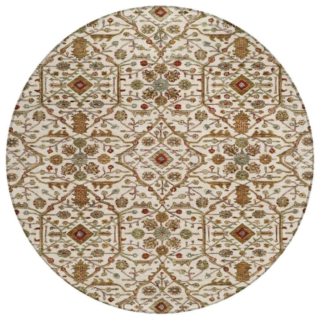 Zara Ivory Washable Indoor-Outdoor Rug