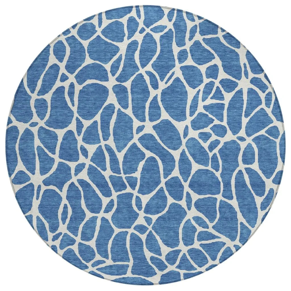 Zarelia Blue Washable Indoor-Outdoor Rug