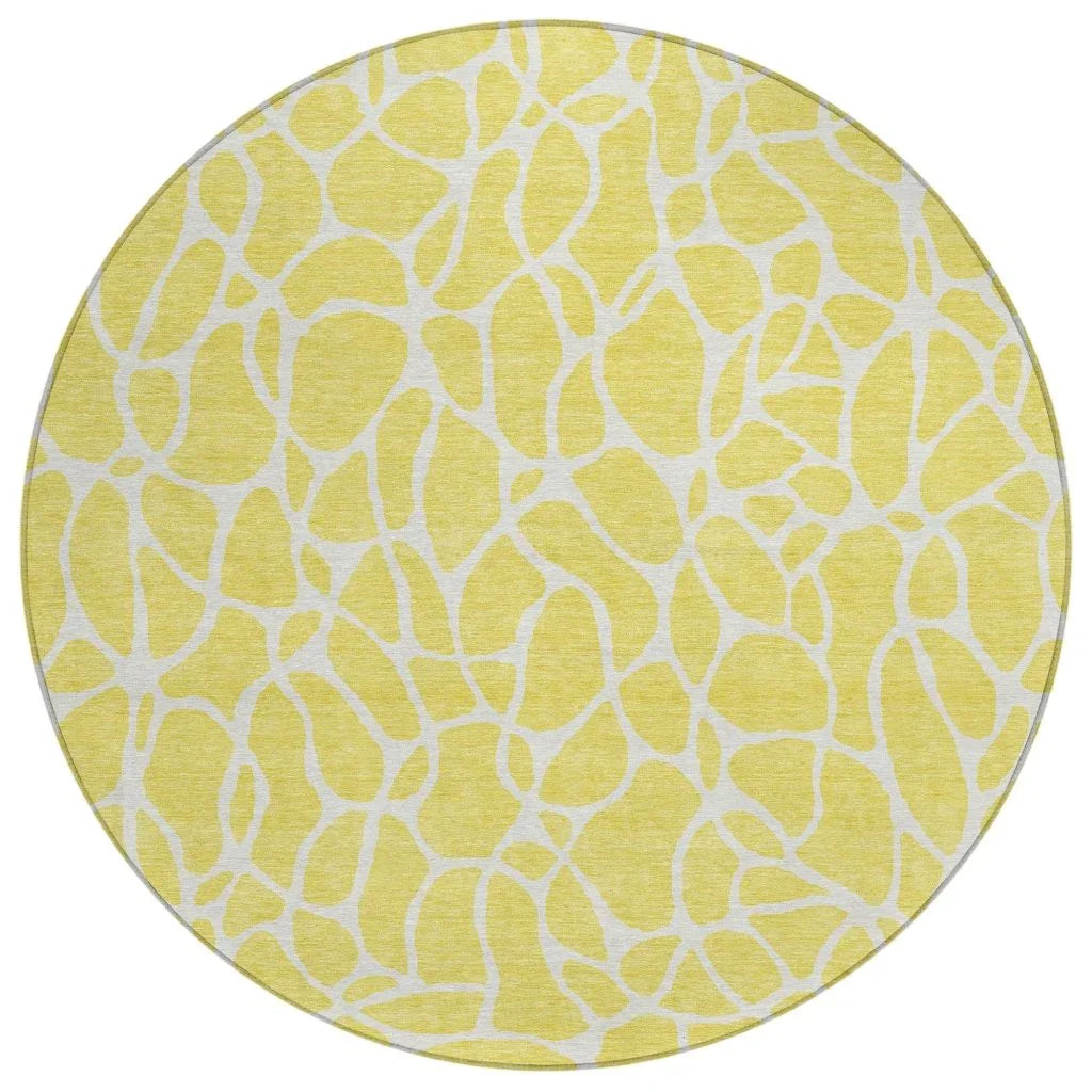 Zarelia Yellow Washable Indoor-Outdoor Rug
